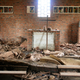 Estado de una iglesia donde se escondían refugiados. Wikimedia Commons